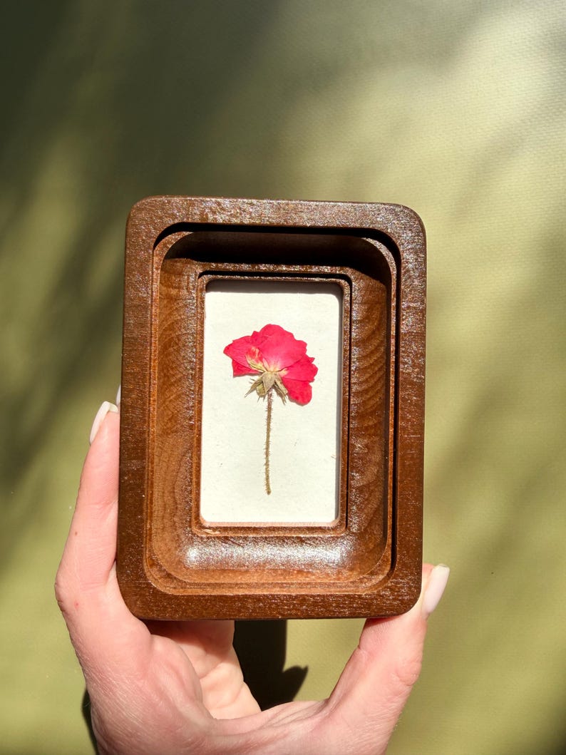 Mini 2x3 Pressed Flower Frame, Botanical Decor, Dried Flowers, Wall Art, Handmade