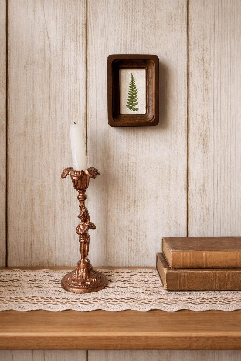 Miniature Real Dried Fern Frame 2 X 3 Inches – Rustic Wall Decor, Botanical Art