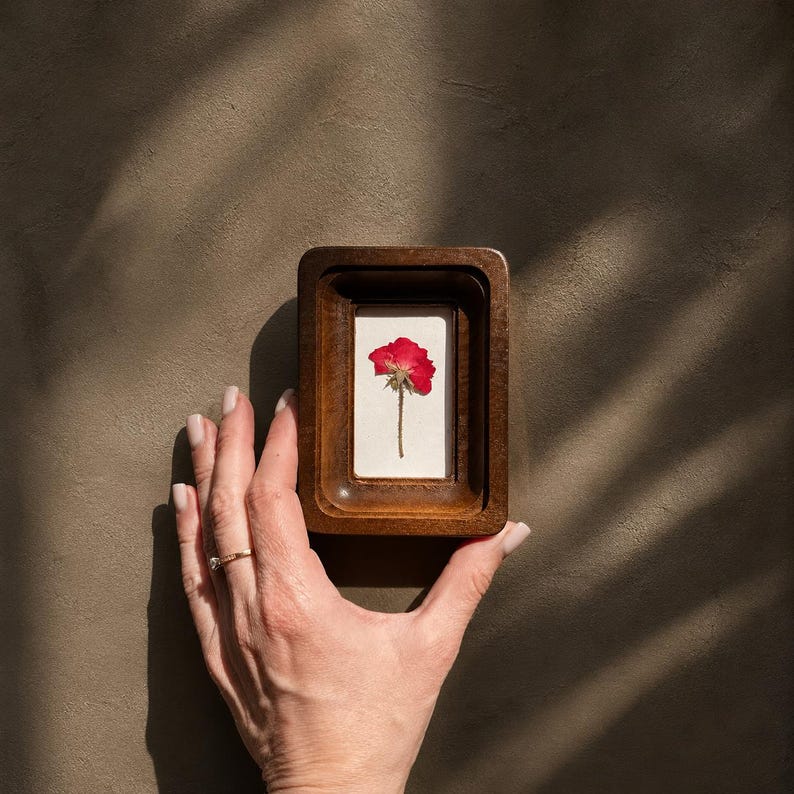 Mini 2x3 Pressed Flower Frame, Botanical Decor, Dried Flowers, Wall Art, Handmade