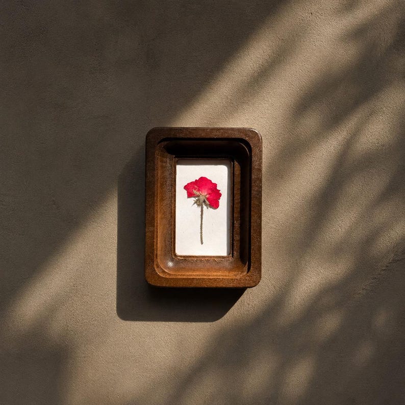 Mini 2x3 Pressed Flower Frame, Botanical Decor, Dried Flowers, Wall Art, Handmade