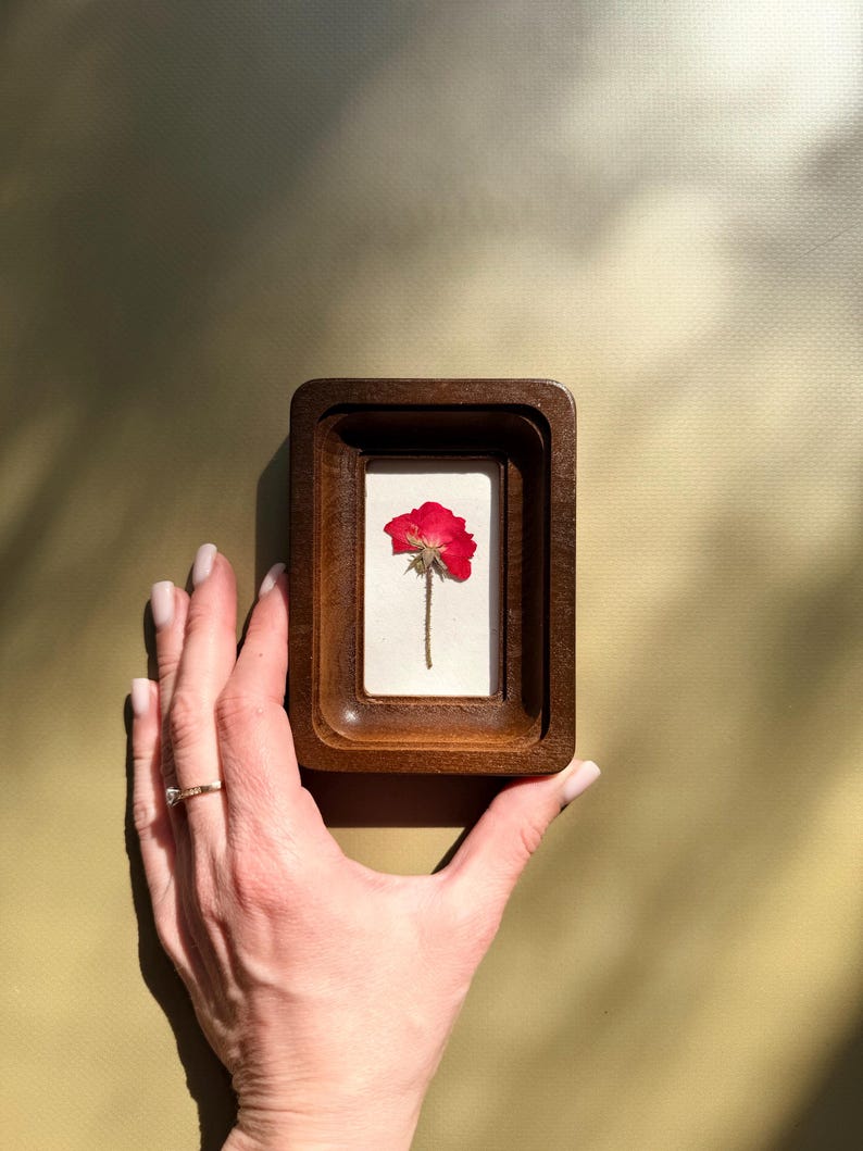 Mini 2x3 Pressed Flower Frame, Botanical Decor, Dried Flowers, Wall Art, Handmade