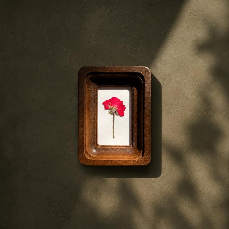 Mini 2x3 Pressed Flower Frame, Botanical Decor, Dried Flowers, Wall Art, Handmade